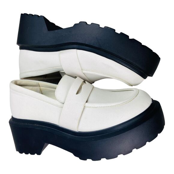 NWT Wild Fable Womens Penny Loafer Pumps Memory Foam Slip On Shoes White US 7 - Picture 3 of 11